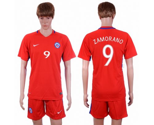 Chile #9 Zamorano Home Soccer Country Jersey